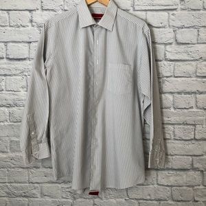 Alfani gray pinstripe long sleeve dress shirt